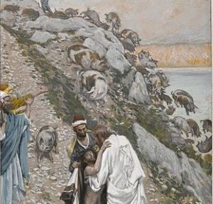 The Swine Driven into the Sea by Tissot